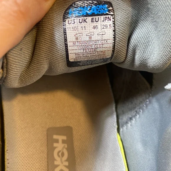 Hoka Transport GTX Men’s Size US 11.5 D Waterproof Gore- Tex Gray Sneakers - Picture 9 of 10
